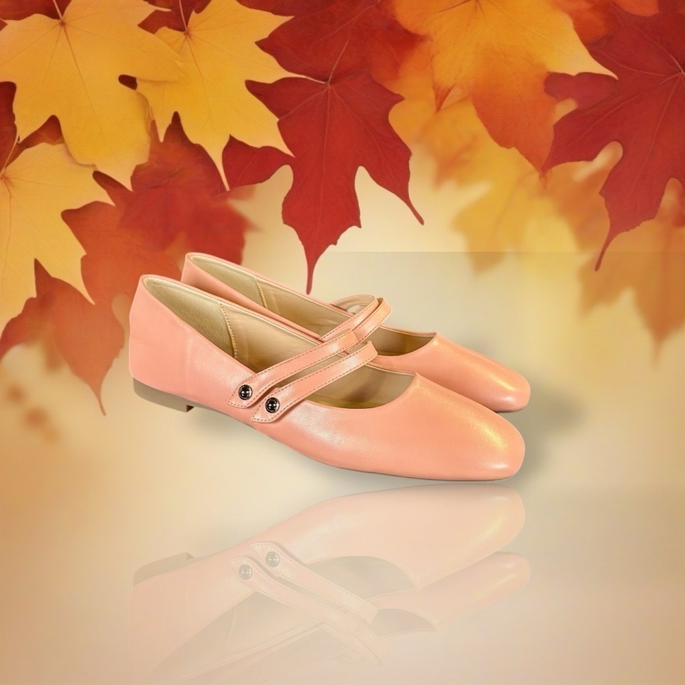 NWOT C. Paravano Square Toe Double Strap Mary Jane Flats in Pink Size 41 = 10.5 - Picture 6 of 16